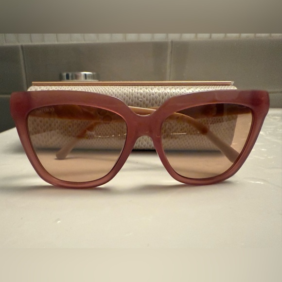 Jimmy Choo Julieka Rose Silver Mirror Sunglasses NWOT